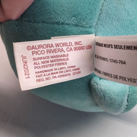 Aurora World Tasty Peach Moon Blossom Meowchi Unicorn Plush Stuffed Toy 7 inch - Picture 9 of 10